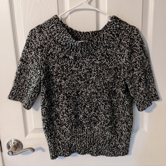 Worthington Black and White Crew Neck Sweater - Picture 1 of 5